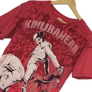 Kimurawear Men's Short Sleeve Bull Fighter Graphic T-Shirt Size Small Red
